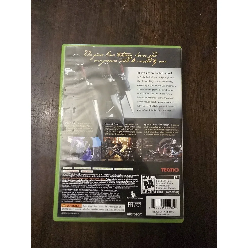 Ninja Gaiden II Xbox 360 COMPLETE Manual Case Game TESTED